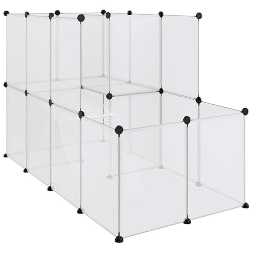 Kleintierkäfig Transparent 142x74x93 cm aus PP und Stahl - Großer, Stabiler und langlebiger Lebensraum für Kleintiere wie Kaninchen oder Meerschweinchen - Ideal für Innen- und Außenbereich von Eleganz