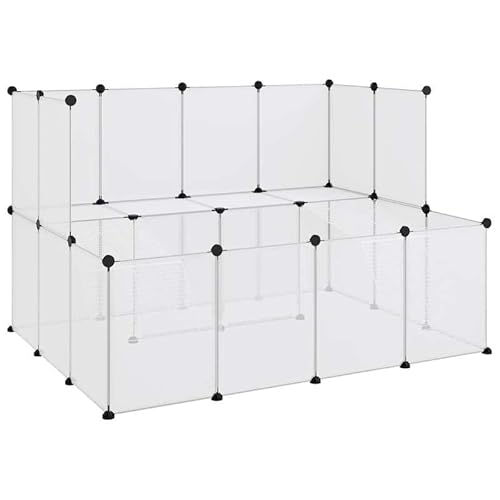 Kleintierkäfig Transparent 143x107x93 cm aus PP und Stahl - Großer Lebensraum für Kleintiere, Robust & Leicht - Ideal für Hamster, Kaninchen & Meerschweinchen von Eleganz
