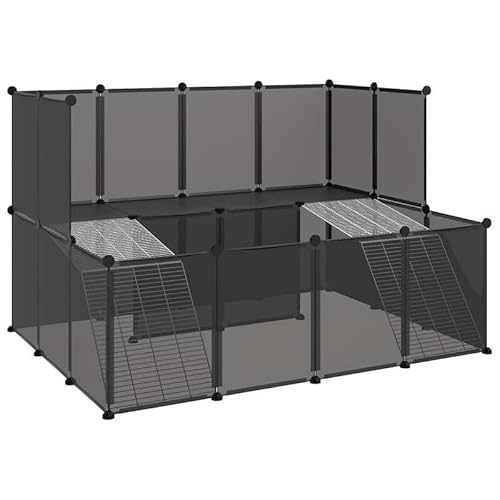 Kleintierkäfig aus PP und Stahl 143x107x93 cm - Großer und Stabiler Lebensraum für Kleintiere - Ideal für Hamster, Kaninchen und Meerschweinchen - Leicht zu reinigen und langlebig von Eleganz