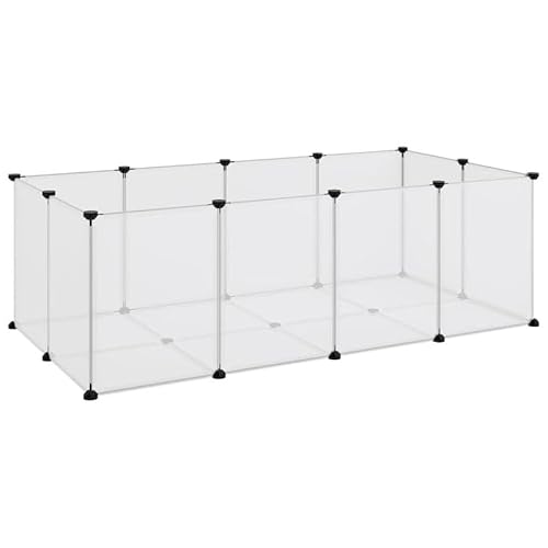 Kleintierkäfig transparent 144x74x46,5 cm - Großer Käfig aus PP und Stahl für Kleintiere wie Kaninchen & Meerschweinchen - Robust & langlebig für Innen- und Außenbereich von Eleganz