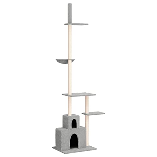 Kratzbaum Deckenhoch Hellgrau 250,5-276,5 cm - Katzenturm mit Kratzbrett und Liegefläche, Platzsparend für Wohnungen, Stabiles Design für Aktive Katzen Kratzbaum Deckenhoch Hellgrau 250,5-276,5 cm - Katzenturm mit Kratzbrett und Liegefläche, Platzsparend für Wohnungen, Stabiles Design für Aktive Katzen von Eleganz