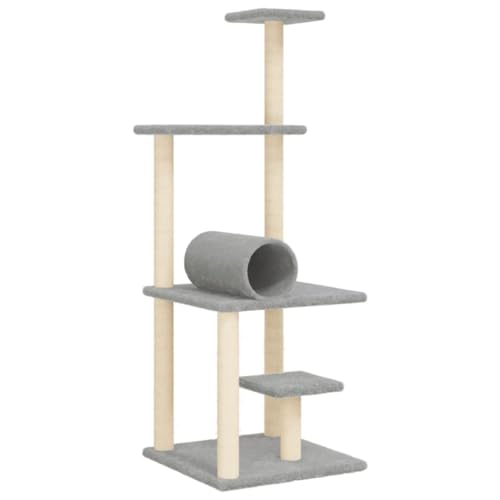 Kratzbaum für Katzen, 136 cm mit Sisal-Kratzsäulen in Hellgrau | Stabiles Katzenbett für Wohnzimmer & Schlafzimmer | Kratzbaum mit robustem Design für aktive Katzen Kratzbaum für Katzen, 136 cm mit Sisal-Kratzsäulen in Hellgrau | Stabiles Katzenbett für Wohnzimmer & Schlafzimmer | Kratzbaum mit robustem Design für aktive Katzen von Eleganz
