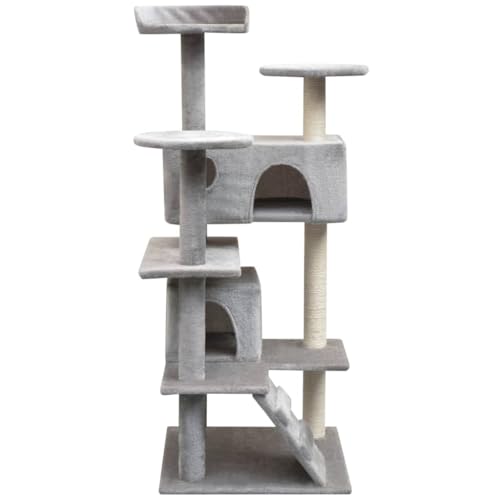 Kratzbaum für Katzen 125 cm Grau - Stabile Sisal-Kratzbaum mit Liegefläche für Wohnung & Haus, Ideal für aktive Katzen, Langlebig & Kratzfest Kratzbaum für Katzen 125 cm Grau - Stabile Sisal-Kratzbaum mit Liegefläche für Wohnung & Haus, Ideal für aktive Katzen, Langlebig & Kratzfest von Eleganz