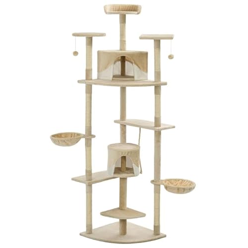 Kratzbaum für Katzen 203 cm Beige und Weiß - Hochwertige Sisal-Kratzpfosten für Katzenbetten, Langlebig und Stabil für Aktive Katzen Kratzbaum für Katzen 203 cm Beige und Weiß - Hochwertige Sisal-Kratzpfosten für Katzenbetten, Langlebig und Stabil für Aktive Katzen von Eleganz