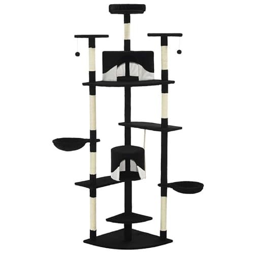 Kratzbaum für Katzen 203 cm Schwarz-Weiß mit Sisal-Kratzsäulen - Stabiles Katzenbett für Wohnung & Haus - Ideal für aktive Katzen Kratzbaum für Katzen 203 cm Schwarz-Weiß mit Sisal-Kratzsäulen - Stabiles Katzenbett für Wohnung & Haus - Ideal für aktive Katzen von Eleganz
