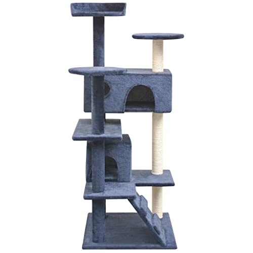 Kratzbaum für Katzen - Höhe 125 cm in Dunkelblau mit Sisal, Stabiles Katzenbett für Wohnung & Haus, Kratz- und Schlafplatz für Katzen Kratzbaum für Katzen - Höhe 125 cm in Dunkelblau mit Sisal, Stabiles Katzenbett für Wohnung & Haus, Kratz- und Schlafplatz für Katzen von Eleganz