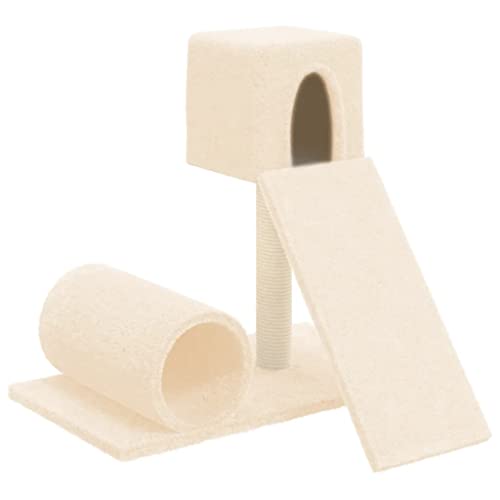 Kratzbaum für Katzen – Katzenschlafplatz mit Sisal-Kratzsäule (59 cm, Creme) – Stabiles Katzenbett für Wohnzimmer & Schlafzimmer – Ideal für kleine Räume von Eleganz