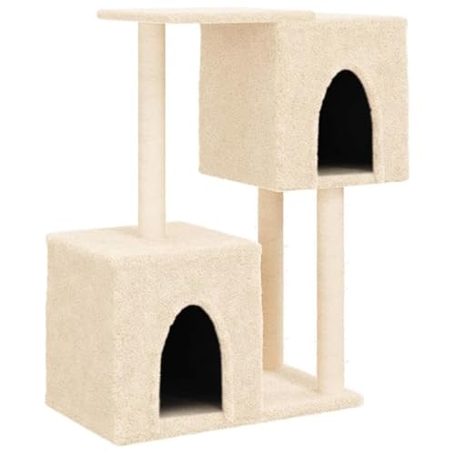 Kratzbaum für Katzen - Kratzbaum mit Sisal-Kratzsäulen aus Holzwerkstoff & Plüsch, 86 cm - Stabiles Katzenbett für Wohnung & Haus von Eleganz