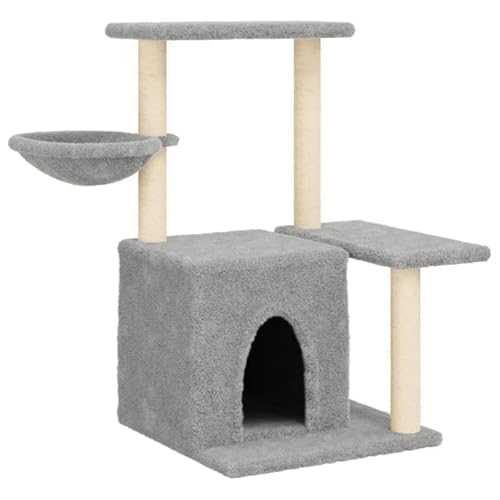 Kratzbaum für Katzen - Kratzbaum mit Sisal-Kratzsäulen und Plüsch, 83 cm Höhe - Stabiles Katzenbett aus Holzwerkstoff für Wohnzimmer und Schlafzimmer von Eleganz