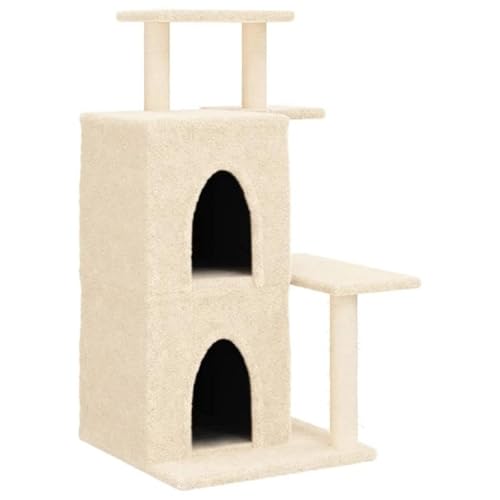Kratzbaum für Katzen - Kratzbaum mit Sisal-Kratzsäulen und Plüsch 97 cm - Stabiles Katzenbett aus Holzwerkstoff für Wohnung und Haus von Eleganz