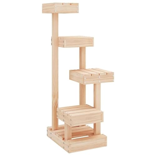 Kratzbaum für Katzen aus Massivholz Kiefer - 45,5x49x103 cm - Stabiles Katzenbett für Wohnung & Haus - Natürliche Kratzfläche für gesunde Krallen von Eleganz