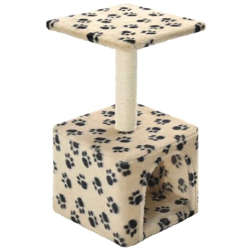 Kratzbaum für Katzen mit Sisal - 55 cm beige mit Pfoten-Aufdruck, kuscheliges Katzenbett für Wohnung & Haus, strapazierfähig & gemütlich Kratzbaum für Katzen mit Sisal - 55 cm beige mit Pfoten-Aufdruck, kuscheliges Katzenbett für Wohnung & Haus, strapazierfähig & gemütlich von Eleganz