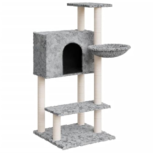 Kratzbaum für Katzen mit Sisal-Kratzsäulen - 108,5 cm Höhe - Katzenschlafplatz aus Holzwerkstoff, Plüsch & Sisal - Stabiles Kratz- und Schlafmöbel für Wohnzimmer oder Schlafzimmer Kratzbaum für Katzen mit Sisal-Kratzsäulen - 108,5 cm Höhe - Katzenschlafplatz aus Holzwerkstoff, Plüsch & Sisal - Stabiles Kratz- und Schlafmöbel für Wohnzimmer oder Schlafzimmer von Eleganz