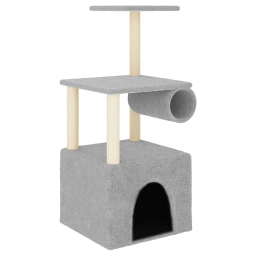 Kratzbaum für Katzen mit Sisal-Kratzsäulen - 109,5 cm hellgrau | Stabiles Katzenbett für Wohnung & Haus | Kratzbaum mit Kuschelfläche für Spielen & Entspannen Kratzbaum für Katzen mit Sisal-Kratzsäulen - 109,5 cm hellgrau | Stabiles Katzenbett für Wohnung & Haus | Kratzbaum mit Kuschelfläche für Spielen & Entspannen von Eleganz