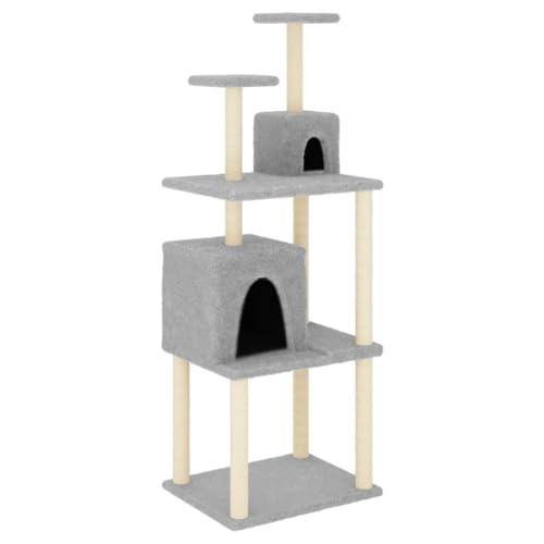 Kratzbaum für Katzen mit Sisal-Kratzsäulen - 167 cm hellgrau, stabile Katzenmöbel für Wohnzimmer & Schlafzimmer, kratzfester Kratzbaum für aktive Katzen Kratzbaum für Katzen mit Sisal-Kratzsäulen - 167 cm hellgrau, stabile Katzenmöbel für Wohnzimmer & Schlafzimmer, kratzfester Kratzbaum für aktive Katzen von Eleganz