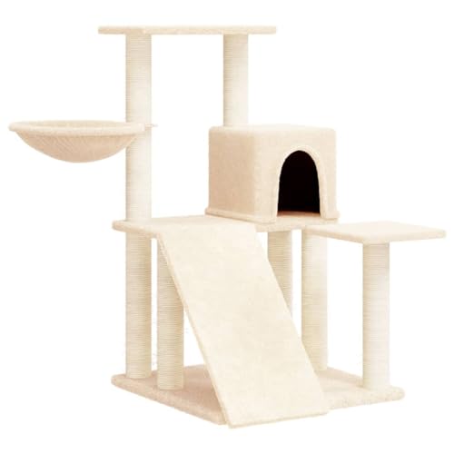 Kratzbaum für Katzen mit Sisal-Kratzsäulen - 82 cm hoch, cremefarben - Stabiles Katzenbett für Wohnung & Haus, ideal für aktive Katzen Kratzbaum für Katzen mit Sisal-Kratzsäulen - 82 cm hoch, cremefarben - Stabiles Katzenbett für Wohnung & Haus, ideal für aktive Katzen von Eleganz