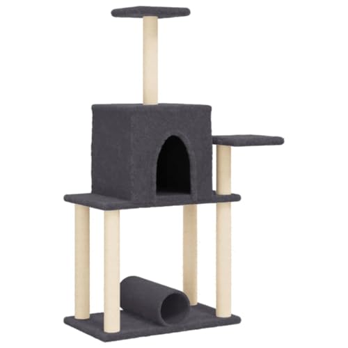 Kratzbaum für Katzen mit Sisal-Kratzsäulen - Dunkelgrau 122 cm - Stabiles Katzenbett für Wohnung & Haus - Langlebig & Kratzfest Kratzbaum für Katzen mit Sisal-Kratzsäulen - Dunkelgrau 122 cm - Stabiles Katzenbett für Wohnung & Haus - Langlebig & Kratzfest von Eleganz
