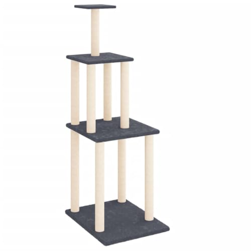 Kratzbaum für Katzen mit Sisal-Kratzsäulen - Dunkelgrau 149 cm - Stabiles Katzenbett für Wohnung & Haus - Kratzpfosten mit Spielbereich für aktive Katzen Kratzbaum für Katzen mit Sisal-Kratzsäulen - Dunkelgrau 149 cm - Stabiles Katzenbett für Wohnung & Haus - Kratzpfosten mit Spielbereich für aktive Katzen von Eleganz