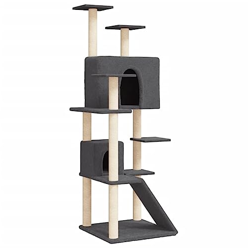 Kratzbaum für Katzen mit Sisal-Kratzsäulen – Dunkelgrau 153 cm, stabil & Kratzfest – Perfektes Katzenbett für Wohnung & Haus Kratzbaum für Katzen mit Sisal-Kratzsäulen – Dunkelgrau 153 cm, stabil & Kratzfest – Perfektes Katzenbett für Wohnung & Haus von Eleganz