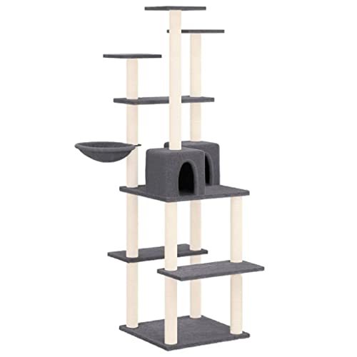 Kratzbaum für Katzen mit Sisal-Kratzsäulen - Dunkelgrau 167 cm, Stabiler und langlebiger Kratzbaum für Wohnzimmer oder Schlafzimmer, perfekt für aktive Katzen Kratzbaum für Katzen mit Sisal-Kratzsäulen - Dunkelgrau 167 cm, Stabiler und langlebiger Kratzbaum für Wohnzimmer oder Schlafzimmer, perfekt für aktive Katzen von Eleganz