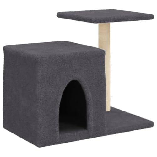 Kratzbaum für Katzen mit Sisal-Kratzsäulen - Dunkelgrau 50,5 cm - Stabiles Katzenbett für kleine Räume - Ideal für Wohnungskatzen Kratzbaum für Katzen mit Sisal-Kratzsäulen - Dunkelgrau 50,5 cm - Stabiles Katzenbett für kleine Räume - Ideal für Wohnungskatzen von Eleganz