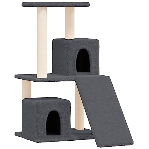 Kratzbaum für Katzen mit Sisal-Kratzsäulen – Dunkelgrau 82 cm – Stabiles Katzenbett für Wohnung & Haus – Ideal für aktive Katzen Kratzbaum für Katzen mit Sisal-Kratzsäulen – Dunkelgrau 82 cm – Stabiles Katzenbett für Wohnung & Haus – Ideal für aktive Katzen von Eleganz