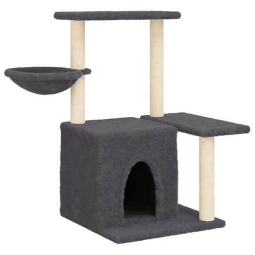 Kratzbaum für Katzen mit Sisal-Kratzsäulen - Dunkelgrau 83 cm, Stabiles Katzenkratzbaum für Wohnung & Haus, Langlebiges Design für aktive Katzen Kratzbaum für Katzen mit Sisal-Kratzsäulen - Dunkelgrau 83 cm, Stabiles Katzenkratzbaum für Wohnung & Haus, Langlebiges Design für aktive Katzen von Eleganz
