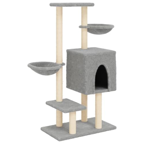 Kratzbaum für Katzen mit Sisal-Kratzsäulen – Höhe 117 cm in Hellgrau | Stabiles Katzenbett mit Kratzfläche für Wohnung & Haus | Langlebig & kuschelig Kratzbaum für Katzen mit Sisal-Kratzsäulen – Höhe 117 cm in Hellgrau | Stabiles Katzenbett mit Kratzfläche für Wohnung & Haus | Langlebig & kuschelig von Eleganz