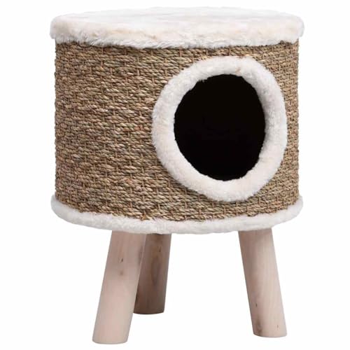 Kratzbaum mit Holzbeinen 41 cm Seegras - Natürliches Katzenbett für Innenräume, Langlebig und Kratzfest - Perfekt für Wohnungen und Häuser Kratzbaum mit Holzbeinen 41 cm Seegras - Natürliches Katzenbett für Innenräume, Langlebig und Kratzfest - Perfekt für Wohnungen und Häuser von Eleganz