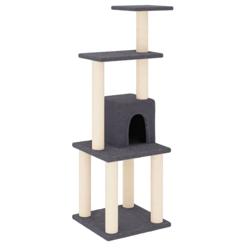 Kratzbaum mit Sisal-Kratzsäulen Dunkelgrau 105 cm - Katzenkratzbaum für Wohnzimmer & Schlafzimmer, Stabiles Katzenbett mit Kratzpfosten für kleine Räume, Langlebig & Katzengerecht Kratzbaum mit Sisal-Kratzsäulen Dunkelgrau 105 cm - Katzenkratzbaum für Wohnzimmer & Schlafzimmer, Stabiles Katzenbett mit Kratzpfosten für kleine Räume, Langlebig & Katzengerecht von Eleganz