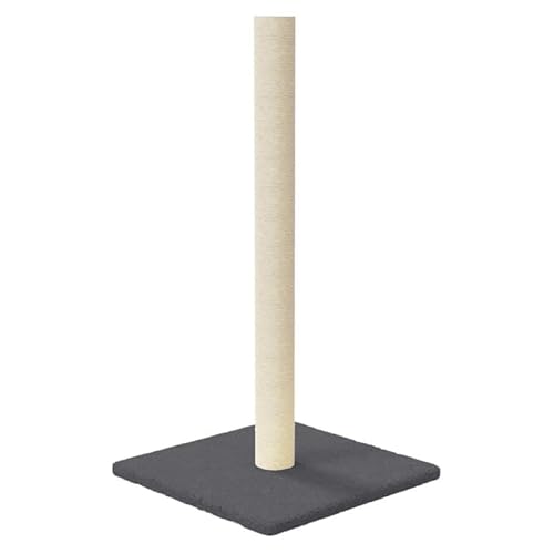 Kratzsäule für Katzen aus Holzwerkstoff mit Plüsch und Sisal - Kratzbaum Dunkelgrau 35x35x70 cm - Stabiles Katzenbett für Wohnung und Haus von Eleganz