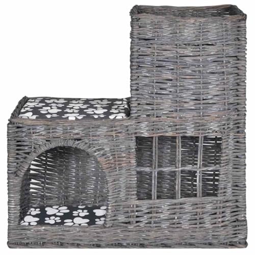 Kuschelhöhle für Katzen mit Kissen - Weidenkörbchen als Katzenbett für Inneneinrichtung, warm & gemütlich für kleine Räume - Ideal für schüchterne Katzen Kuschelhöhle für Katzen mit Kissen - Weidenkörbchen als Katzenbett für Inneneinrichtung, warm & gemütlich für kleine Räume - Ideal für schüchterne Katzen von Eleganz