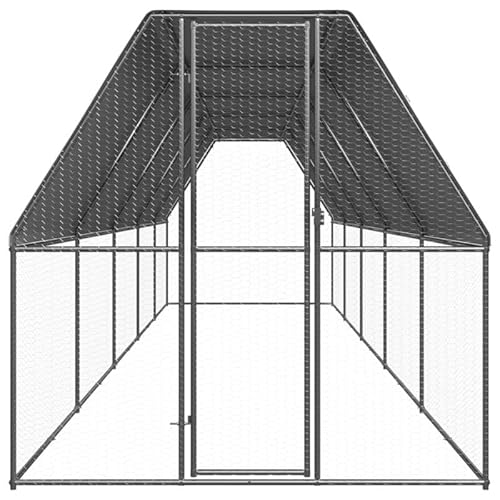 Outdoor-Hühnerkäfig aus verzinktem Stahl und Polyethylen 2x10x2 m - Robuster und wetterfester Lebensraum für Kleintiere - Ideal für Hühner und Kleintiere im Freien von Eleganz