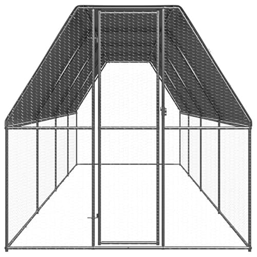 Outdoor-Hühnerkäfig aus verzinktem Stahl und Polyethylen 2x8x2 m - Robustes Gehege für Kleintiere im Freien - Witterungsbeständig und langlebig Outdoor-Hühnerkäfig aus verzinktem Stahl und Polyethylen 2x8x2 m - Robustes Gehege für Kleintiere im Freien - Witterungsbeständig und langlebig von Eleganz