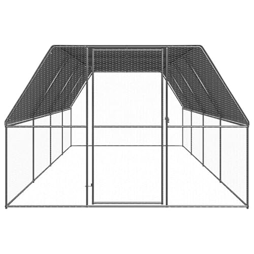 Outdoor-Hühnerkäfig aus verzinktem Stahl und Polyethylen 3x8x2 m – Robustes Gehege für Kleintiere, wetterfest und langlebig – Ideal für Hühner und andere Kleintiere im Garten von Eleganz