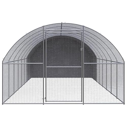 Outdoor-Hühnerstall 3x8x2 m aus verzinktem Stahl und PE - robuster und wetterfester Lebensraum für Kleintiere - ideal für Garten und Freilandhaltung von Eleganz