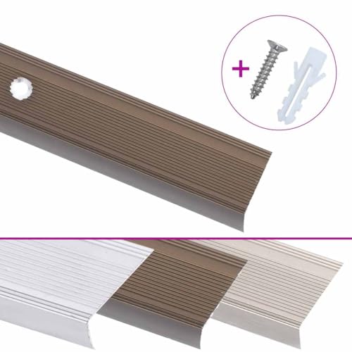 Treppenkantenprofil L-Form 5 Stück aus Aluminium 90 cm Braun - Stufenschutz für Haustiere | rutschfeste & langlebige Treppenleiste für sichere Tierrampen Treppenkantenprofil L-Form 5 Stück aus Aluminium 90 cm Braun - Stufenschutz für Haustiere | rutschfeste & langlebige Treppenleiste für sichere Tierrampen von Eleganz