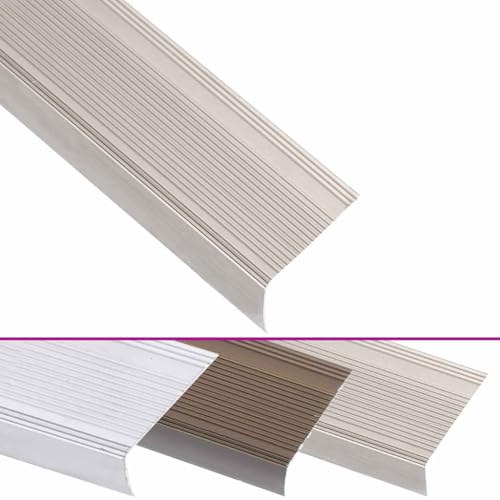 Treppenkantenprofile L-Form 15 STK. Aluminium 100cm Champagner - Sicherer Treppenschutz für Haustiere | rutschfeste & langlebige Kantenschutzprofile für Tierrampen & Stufen von Eleganz