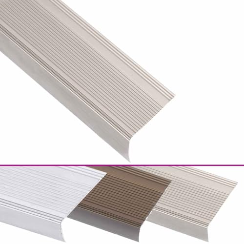 Treppenkantenprofile L-Form 15 STK. Aluminium 90cm Champagner - Haustier Treppenschutz, rutschfeste Stufenkanten für sichere Tierrampen und Treppen von Eleganz