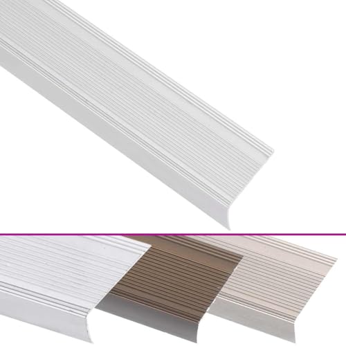 Treppenkantenprofile für Haustiere - 15 Stück L-förmige Aluminiumleisten 90 cm silbern - Schützende Kanten für Tierrampen & Treppen - rutschfest & langlebig von Eleganz