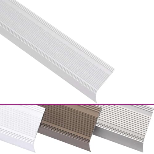 Treppenkantenprofile für Haustiere - 5 Stück L-förmiges Aluminium (100 cm, Silber) - Stufen- & Rutschschutz für sichere Tierrampen & Treppen von Eleganz