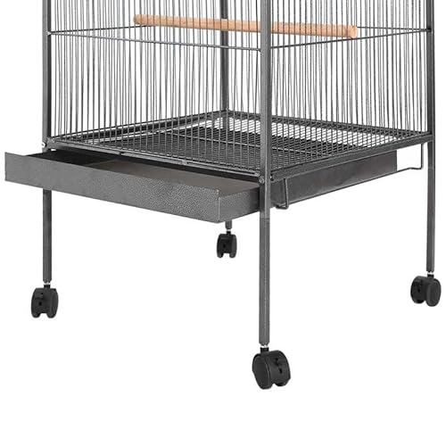 Vogelkäfig aus Stahlrahmen, Holz und Kunststoff – Großer Käfig 54x54x146 cm für Vögel – Robuster und langlebiger Käfig für Spielvorrichtungen von Eleganz