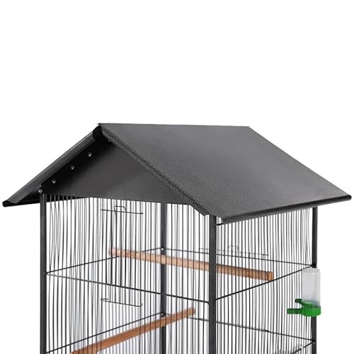 Vogelkäfig mit Dach - Großer Käfig für Vögel 66x66x155 cm aus Stahl, Holz & Kunststoff - Stabiles Vogelheim für Innen & Außen - Ideal für Papageien, Sittiche & mehr von Eleganz