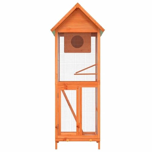 Voliere aus Massivholz Kiefer 60x58,5x160 cm - Spielvorrichtung für Vögel, langlebig und naturnah für Garten oder Balkon - Ideal für Vogelbesitzer von Eleganz