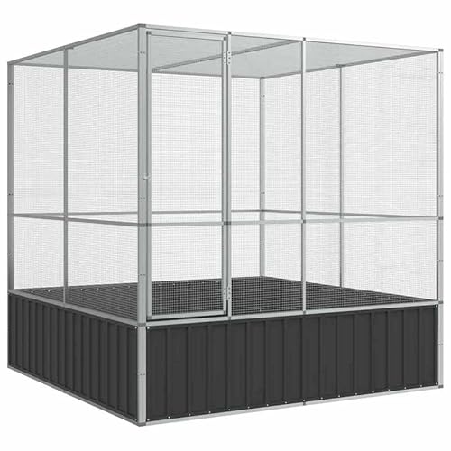 Voliere aus verzinktem Stahl 211x207x212 cm - Spielvorrichtung für Vögel - Langlebig & stabil - Ideal für Garten und Terrasse von Eleganz