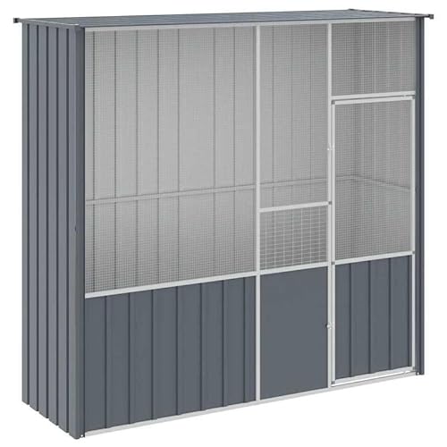 Voliere aus verzinktem Stahl 215x78x200 cm - Großer Vogelkäfig für Garten und Freiland - Robust und witterungsbeständig - Ideal für Vögel Aller Art von Eleganz