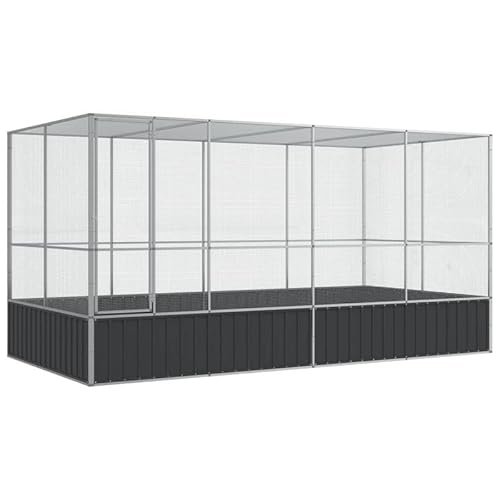 Voliere aus verzinktem Stahl für Vögel 418x207x212 cm mit Erweiterung - Stabile und langlebige Vogelspielvorrichtung für Garten oder Terrasse von Eleganz