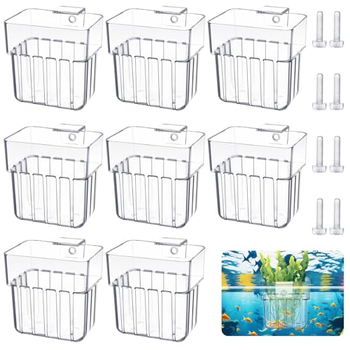 Elesunory Aquarium-Pflanzenhalter aus transparentem Acryl, 8 Stück, hängende Aquarium-Töpfe, Aquascape Dekoration für Aquaponische Kultivierung, Wasserspiel-Dekoration Elesunory Aquarium-Pflanzenhalter aus transparentem Acryl, 8 Stück, hängende Aquarium-Töpfe, Aquascape Dekoration für Aquaponische Kultivierung, Wasserspiel-Dekoration von Elesunory
