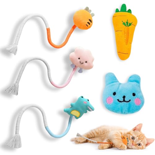 ElevaPulse 5 Stück, Katzenspielzeug, Katzenspielzeug Selbstbeschäftigung, Cat Toy, Cat Cotton Rope Teeth Cleaning, Cat Dental Toy for Cats and Against Bad Breath ElevaPulse 5 Stück, Katzenspielzeug, Katzenspielzeug Selbstbeschäftigung, Cat Toy, Cat Cotton Rope Teeth Cleaning, Cat Dental Toy for Cats and Against Bad Breath von ElevaPulse