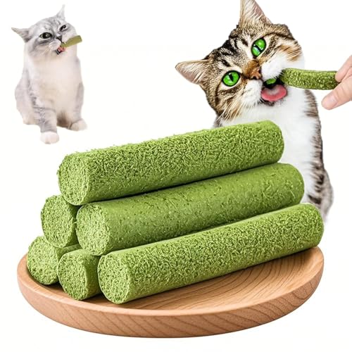 ElevaPulse Katzengras Snack - 18 Stücke Gefriergetrocknete Katzen Leckerlies mit Katzeminze für Zahnpflege und Haarballenentfernung von ElevaPulse